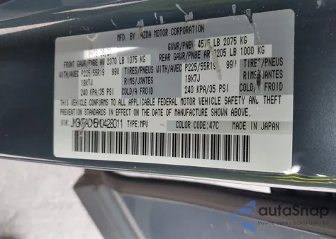 2021 Mazda Cx-5 Carbon Edition z USA, uszkodzony, nr VIN JM3KFACM5M0428011